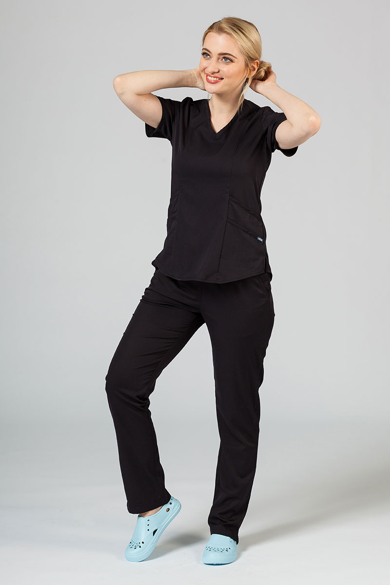 Lekárska súprava Adar Uniforms Yoga čierna (s blúzou Modern - elastic)