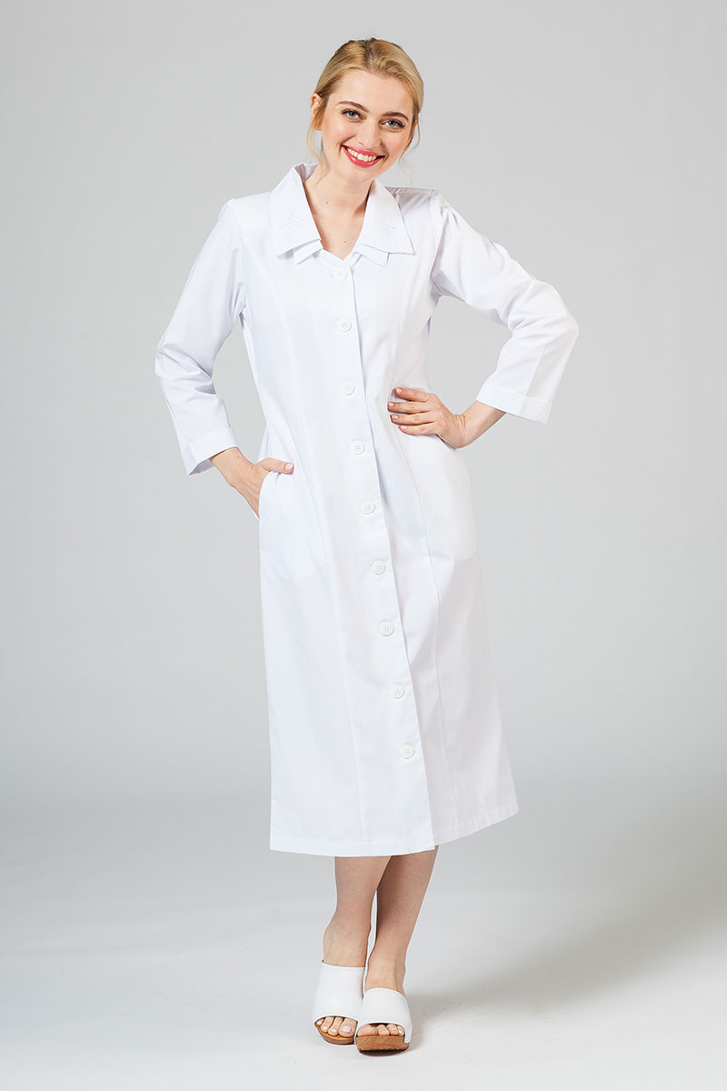 Dámske zdravotné šaty Adar Uniforms Collar biele