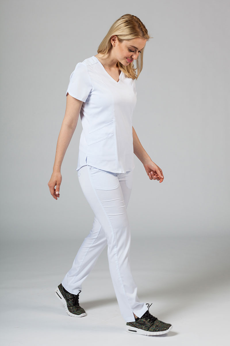 Lekárska súprava Adar Uniforms Yoga biela (s blúzou Modern - elastic)