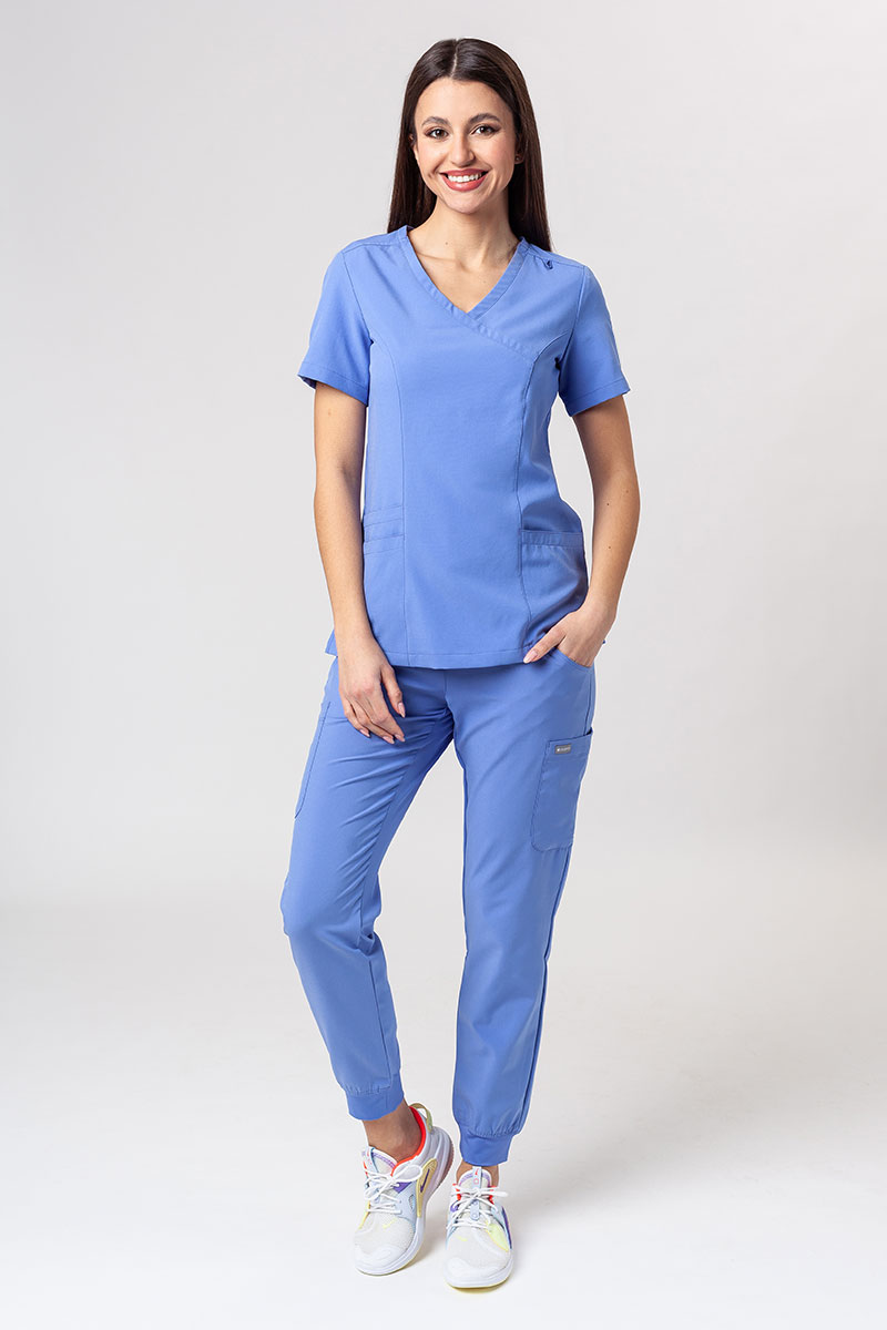 Lekárska dámska súprava Maevn Momentum (blúzka Asymetric, nohavice jogger) klasicky modrá