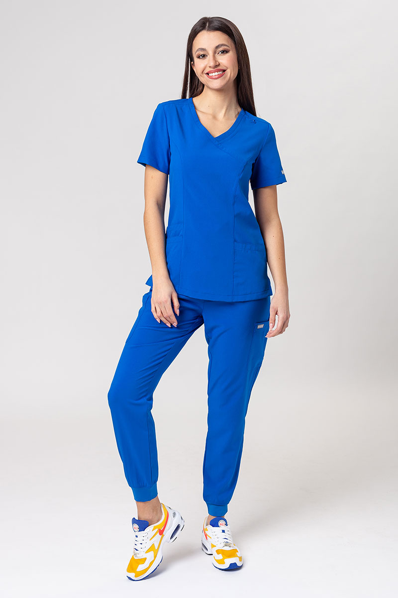 Lekárska dámska súprava Maevn Momentum (blúzka Asymetric, nohavice jogger) kráľovsky modrá