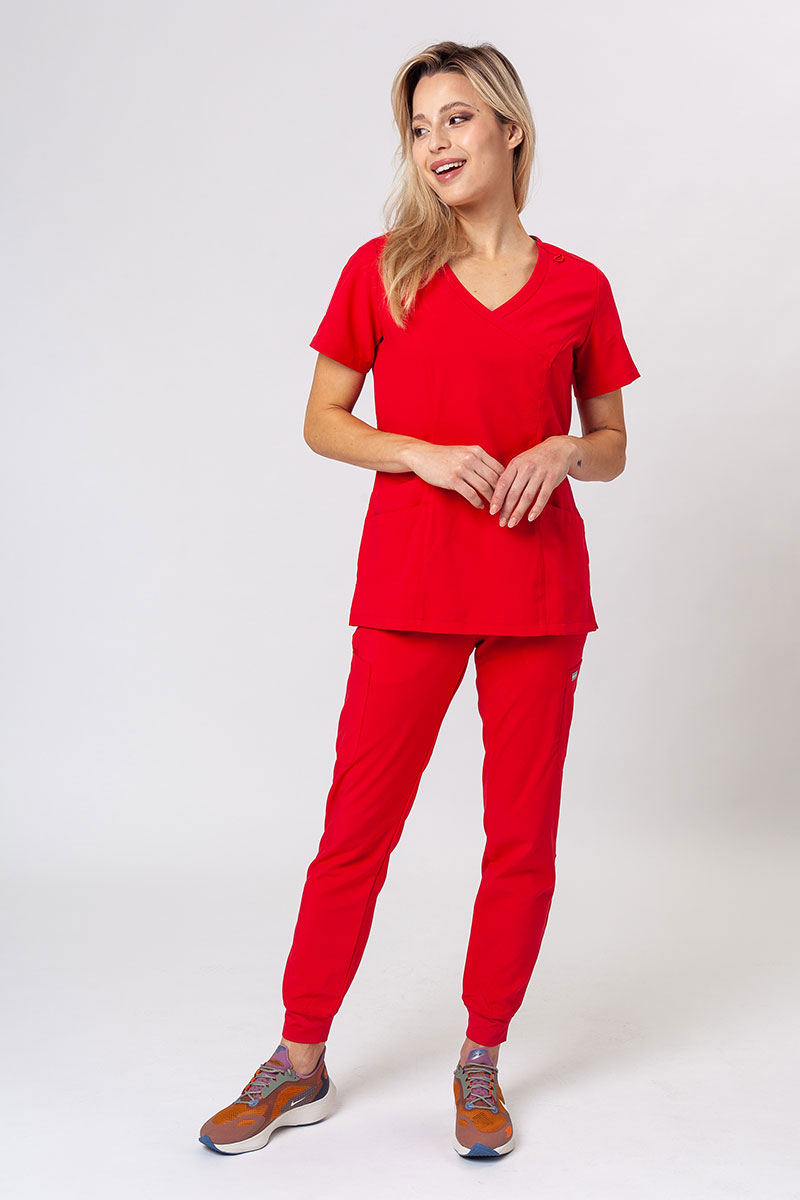 Lekárska dámska súprava Maevn Momentum (blúzka Asymetric, nohavice jogger) červená