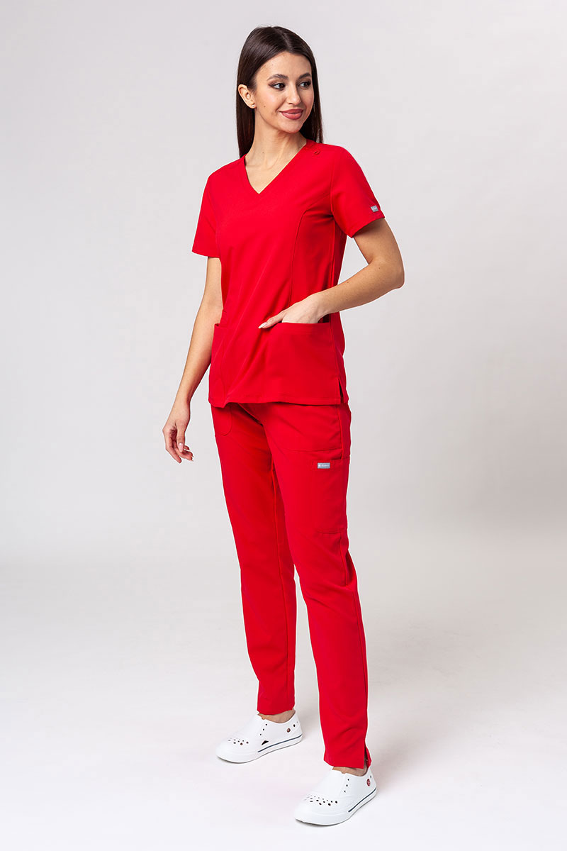 Zdravotnícka súprava Maevn Momentum (blúzka Double V-neck, nohavice 6-pocket) červená