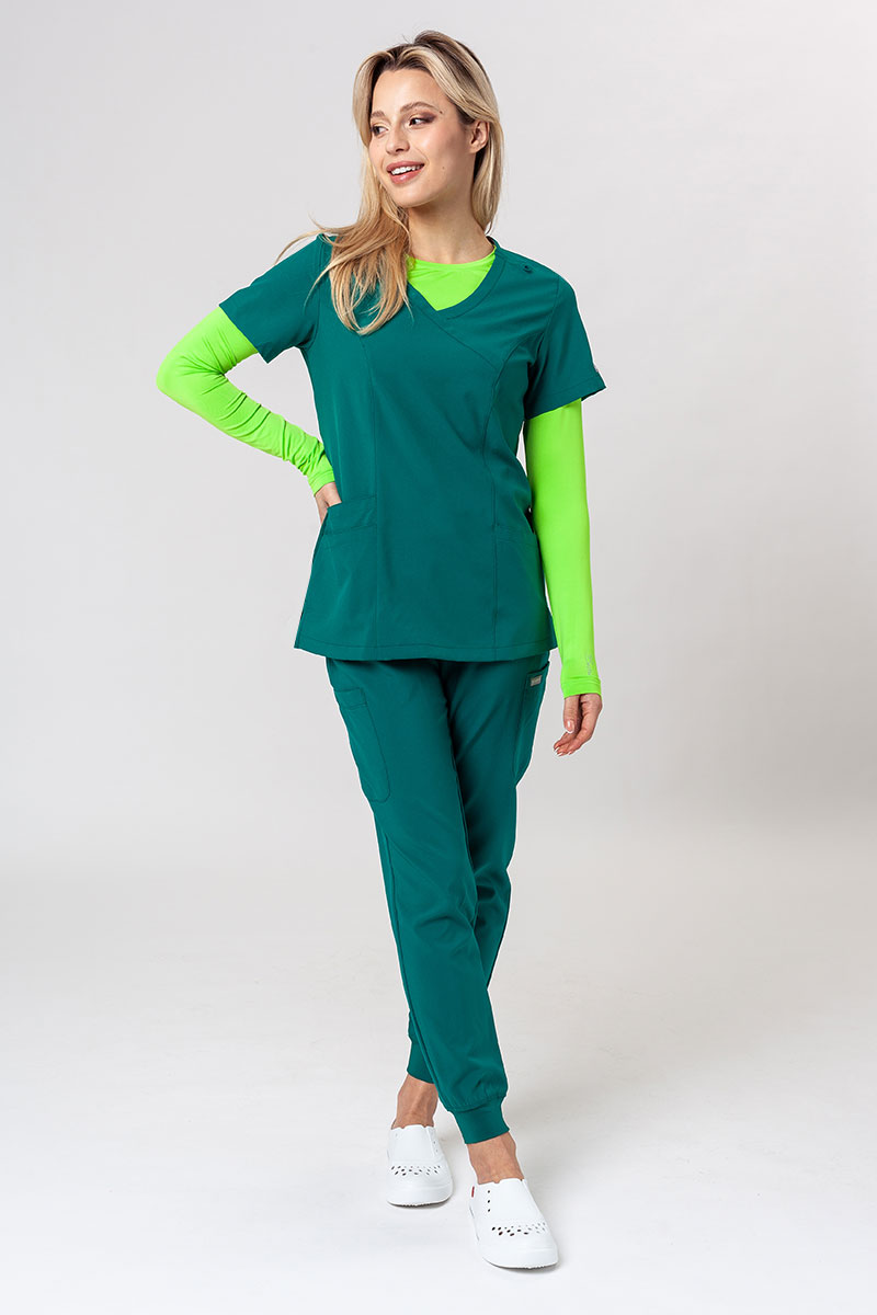 Lekárska dámska súprava Maevn Momentum (blúzka Asymetric, nohavice jogger) zelená