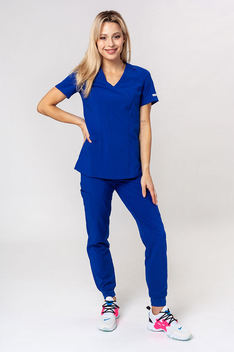Lekárska dámska súprava Maevn Momentum (blúzka Asymetric, nohavice jogger) tmavo modrá