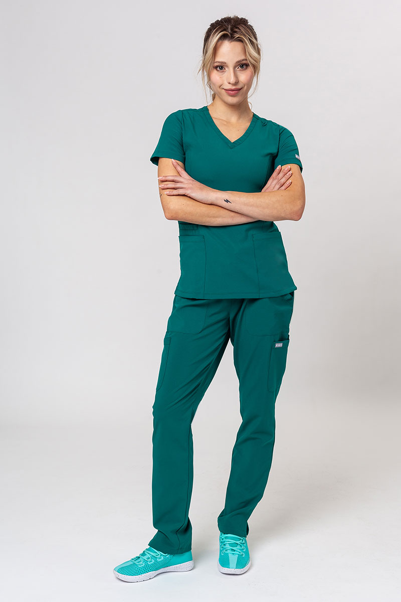 Zdravotnícka súprava Maevn Momentum (blúzka Double V-neck, nohavice 6-pocket) zelená