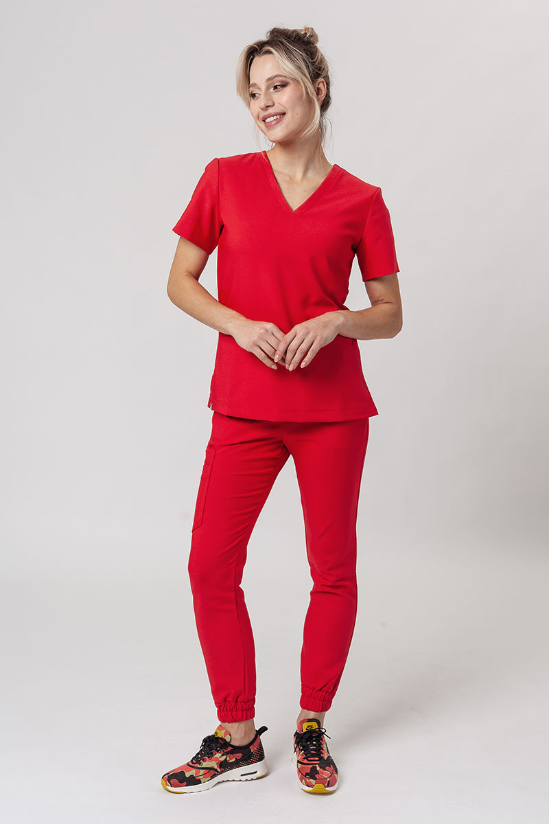 Lekárska súprava Sunrise Uniforms Premium (blúza Joy,  nohavice Chill) červená