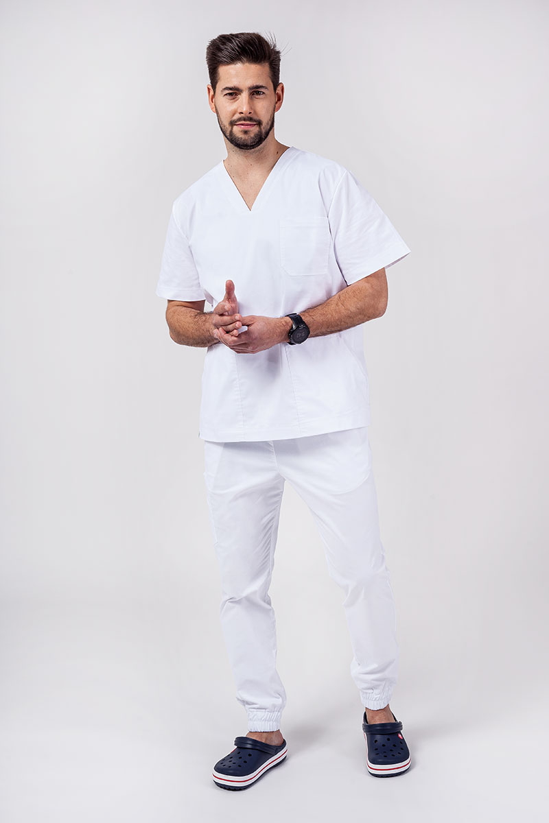 Pánska lekárska súprava Sunrise Uniforms Active (blúzka Flex, nohavice Flow) biela