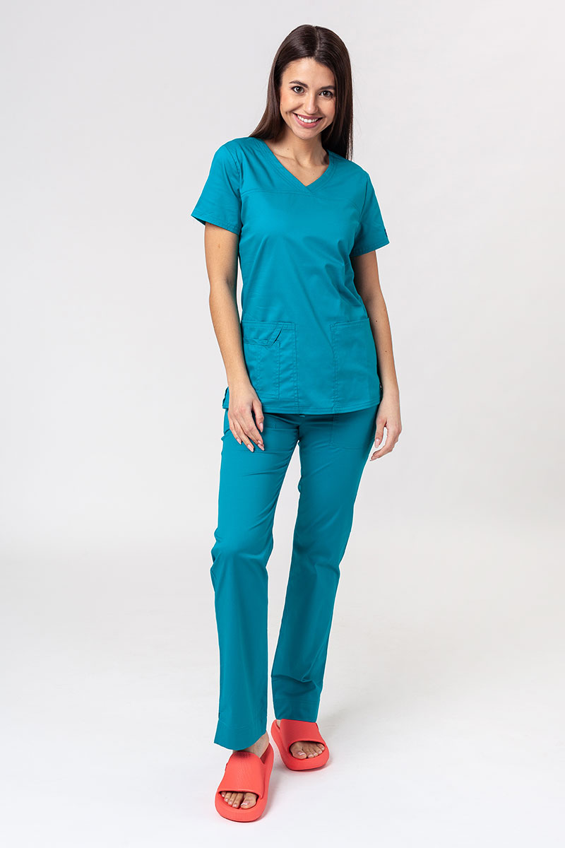 Lekárska dámska súprava Cherokee Core Stretch (blúza Core, nohavice Mid Rise) morsky modrá