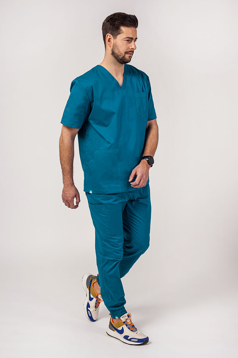 Pánska lekárska súprava Sunrise Uniforms Active (bluza Flex, spodnie Flow) karaibsky modra
