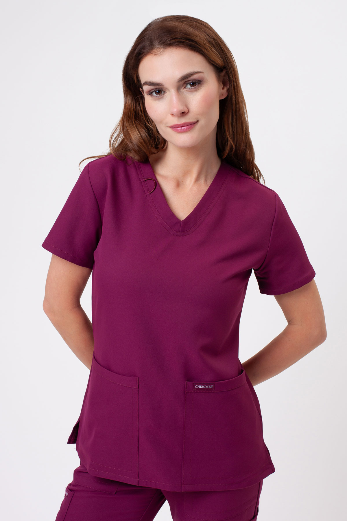 Dámska lekárska blúza Cherokee Ultra V-neck Top čerešňová červená