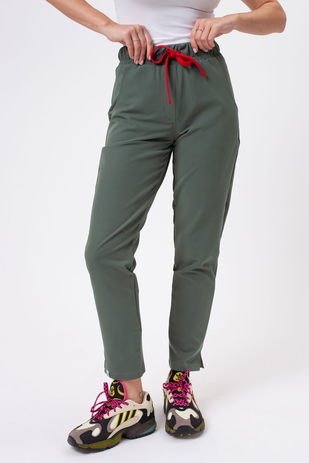 Dámske lekárske nohavice Sunrise Uniforms Premium Pride sage green