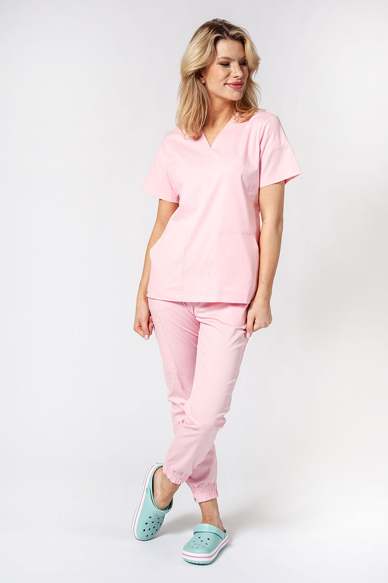 Dámska lekárska súprava Sunrise Uniforms Active III (blúzka Bloom, nohavice Air) ružová