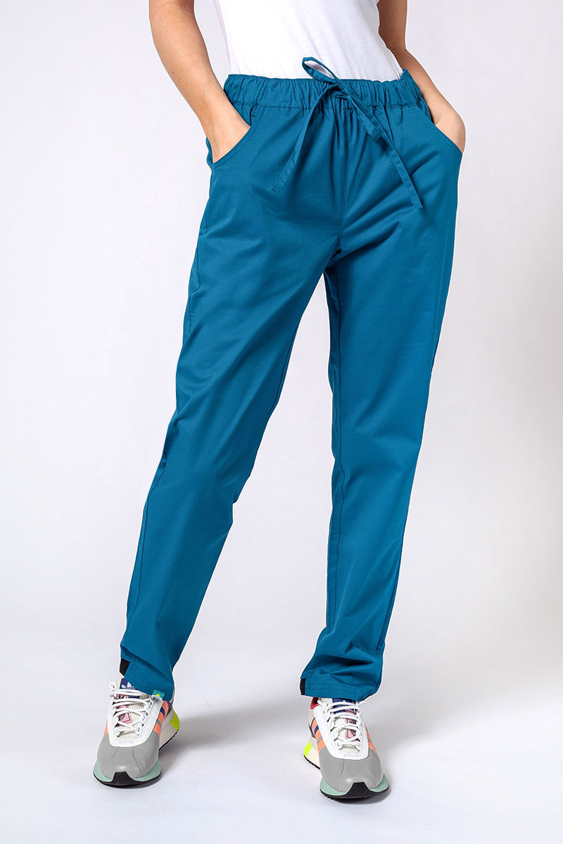 Dámské lekárske nohavice Sunrise Uniforms Active Loose karaibsky modré