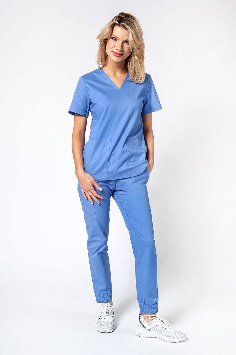 Dámska lekárska súprava Sunrise Uniforms Active III (blúzka Bloom, nohavice Air) klasicky modrá