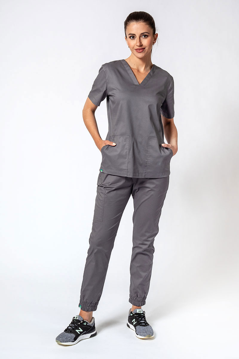 Dámska lekárska súprava Sunrise Uniforms Active III (blúzka Bloom, nohavice Air) šedá