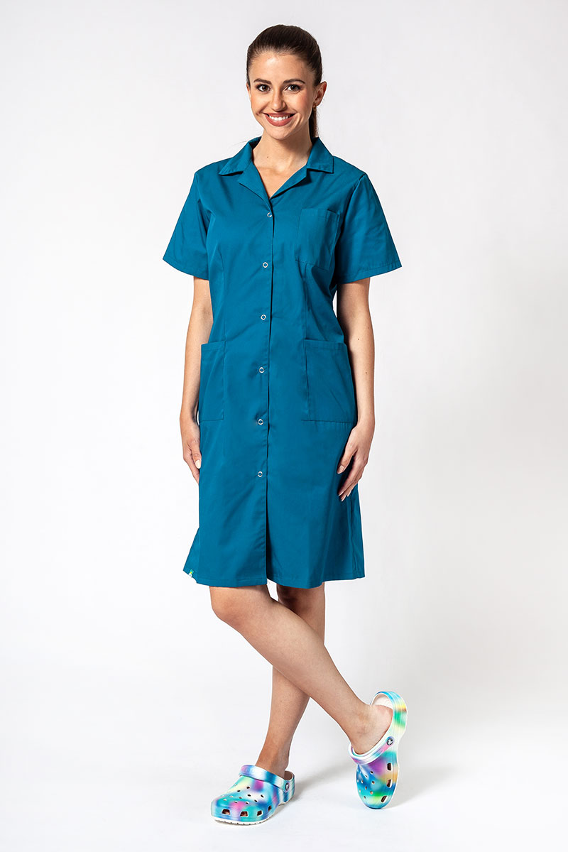 Lekársky plášť s krátkym rukávom Sunrise Uniforms karibsky modrý