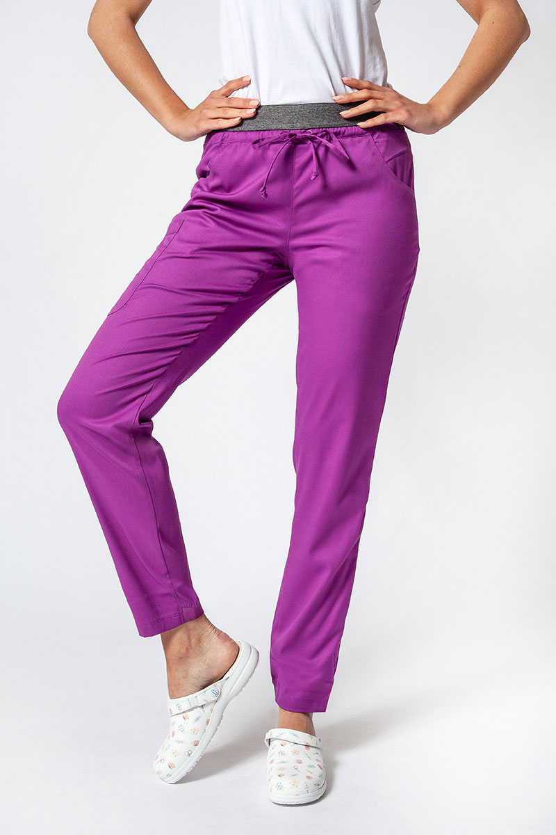 Dámske lekárske nohavice Maevn Matrix Contrast semi-jogger fialové