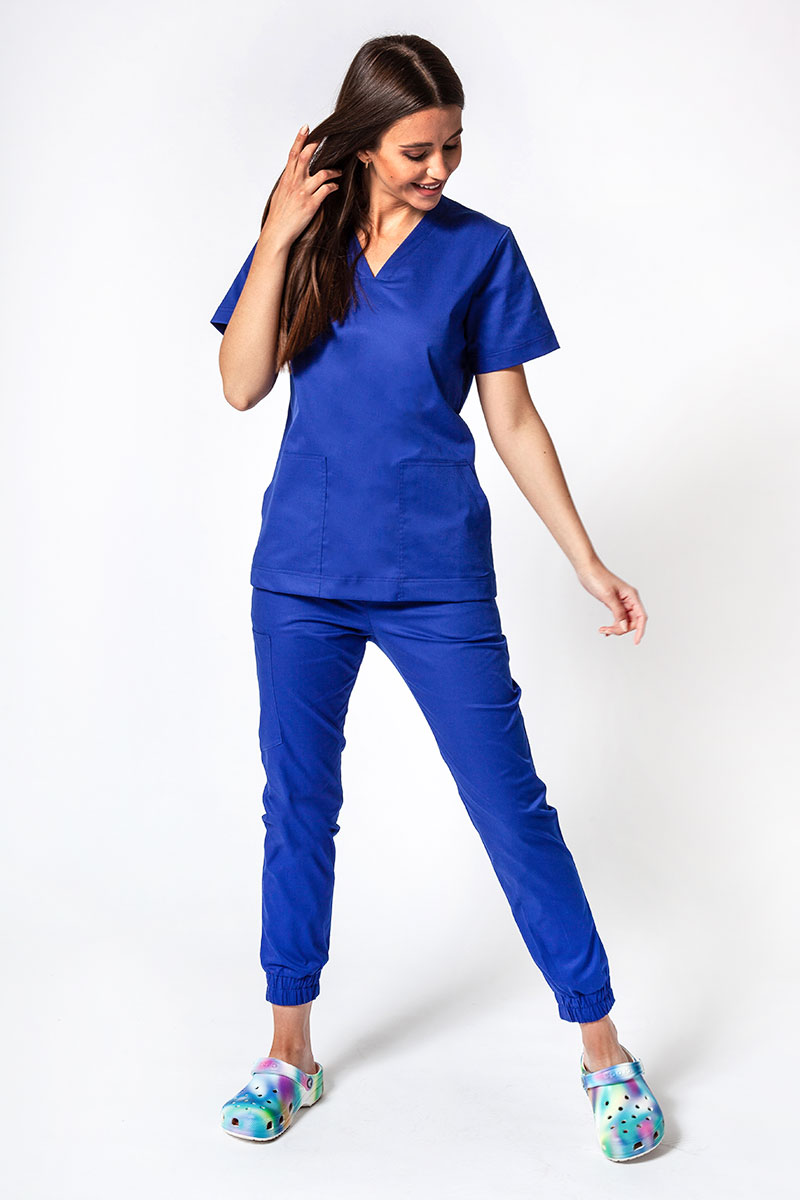 Dámska lekárska súprava Sunrise Uniforms Active III (blúzka Bloom, nohavice Air) tmavo modrá