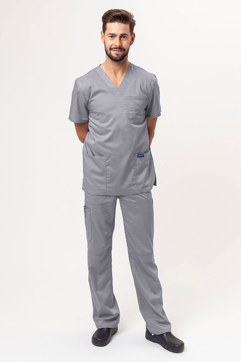 Pánska lekárska súprava Cherokee Revolution (blúza V-neck, nohavice Fly Cargo) svetlo šedá
