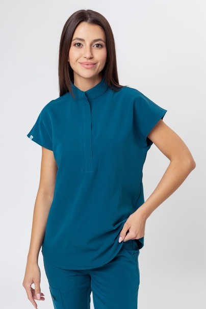 Dámska lekárska blúza Uniforms World 518GTK™ Avant karaibsky modrá (magnetické klipsy)-1