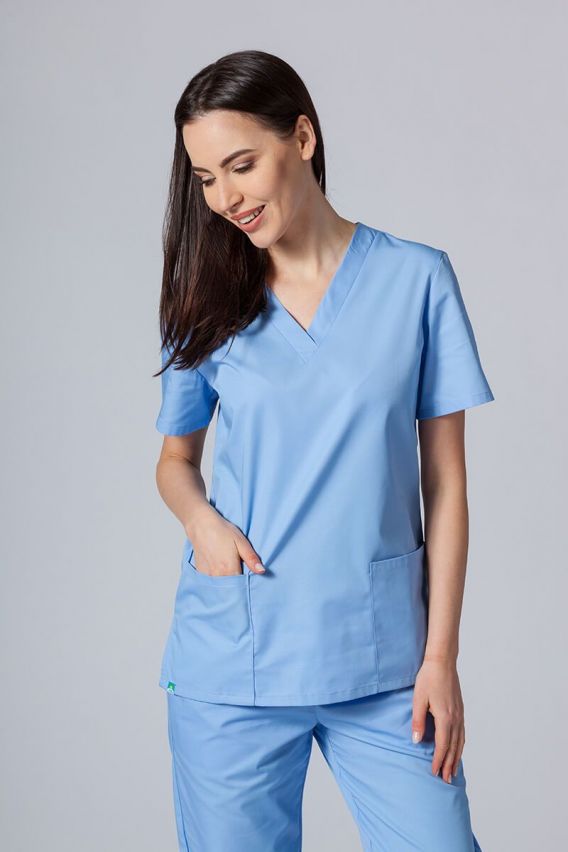 Lekárska dámska blúzka Sunrise Uniforms Basic Light modrá-1