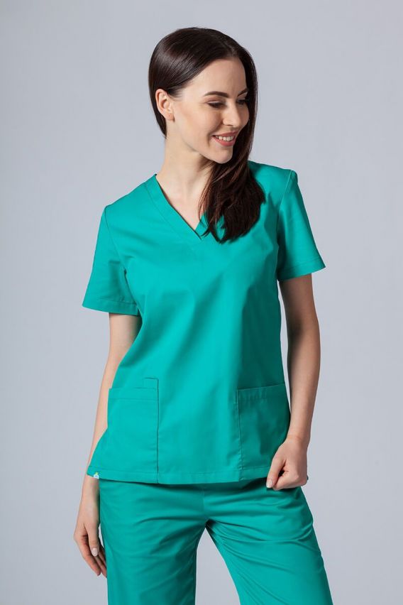 Lekárska dámska blúzka Sunrise Uniforms Basic Light zelená-1