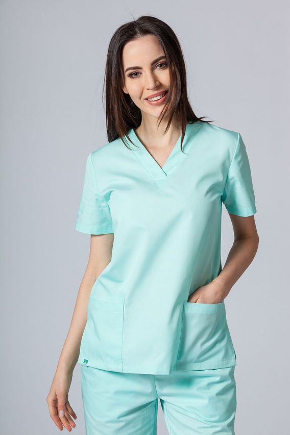 Lekárska dámska blúzka Sunrise Uniforms Basic Light mátová-1