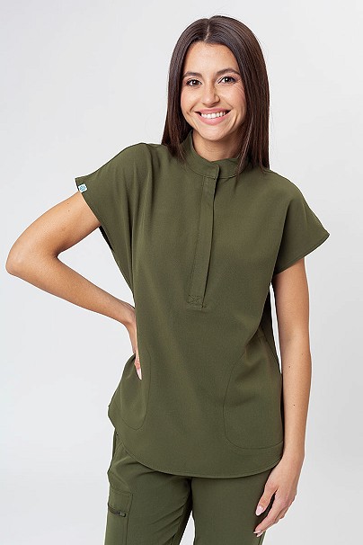 Dámska lekárska blúza Uniforms World 518GTK™ Avant olivková (magnetické klipsy)