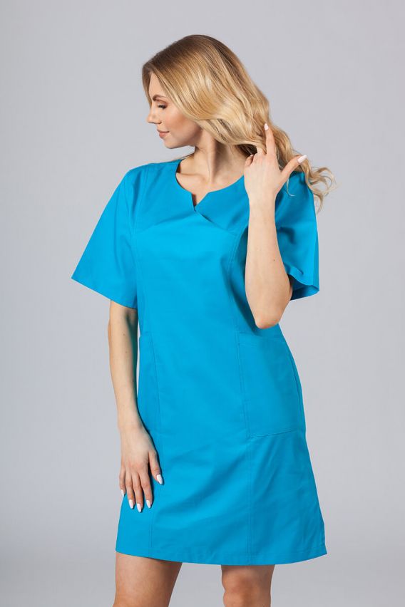 Lekárske klasické šaty Sunrise Uniforms tyrkysové-1