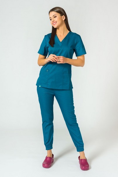 Lekárska súprava Sunrise Uniforms Basic Jogger karibsky modrá (s nohavicami Easy)-1