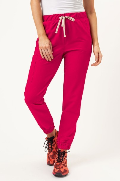 Dámske lekárske nohavice Sunrise Uniforms Premium Vibe jogger malinové-1