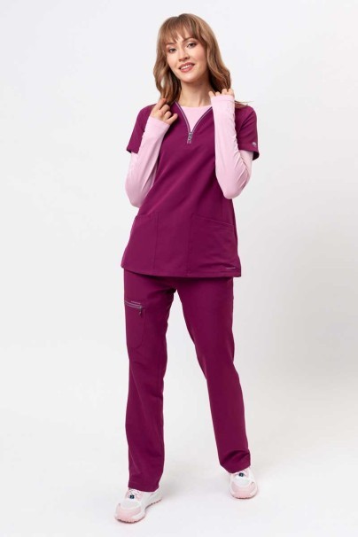 Dámska lekárska súprava Healing Hands (blúza Sonia, nohavice Nisha) čerešňová červená-1