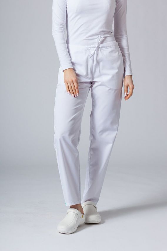 Dámske lekárske nohavice Sunrise Uniforms Basic Regular biele-1