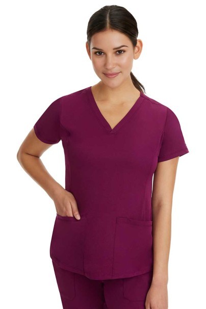 Dámska lekárska blúza Healing Hands Monica V-neck čerešňová červená-1