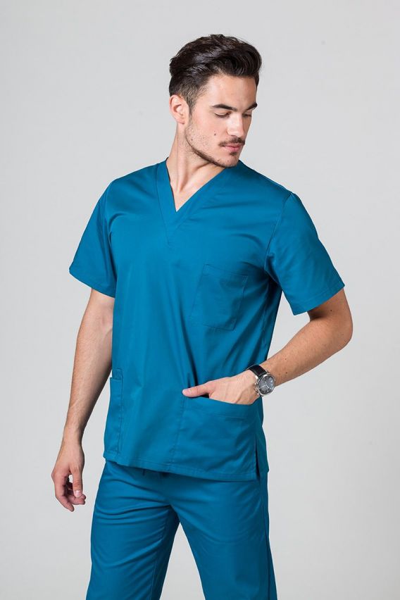 Pánska lekárska blúzka Sunrise Uniforms karibsky modrá-1