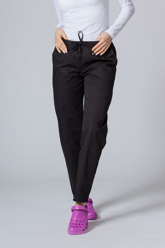 Dámske lekárske nohavice Sunrise Uniforms Basic Regular čierne-1