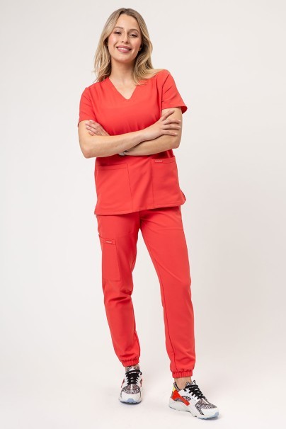 Dámska lekárska súprava Cherokee Ultra (blúza V-neck, nohavice Jogger) koralová-1