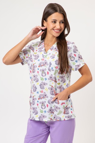 Dámska lekárska blúza Sunrise Uniforms Prints Koala Cuddles-1