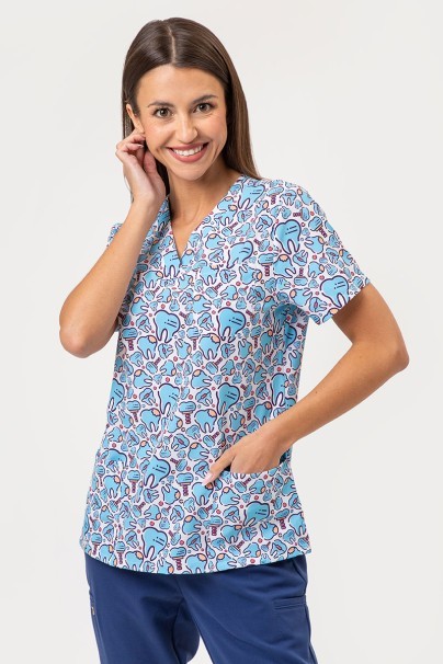 Dámska lekárska blúza Sunrise Uniforms Prints Fix My Smile-1