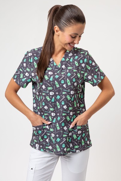 Dámska lekárska blúza Sunrise Uniforms Prints Mint Meds-1