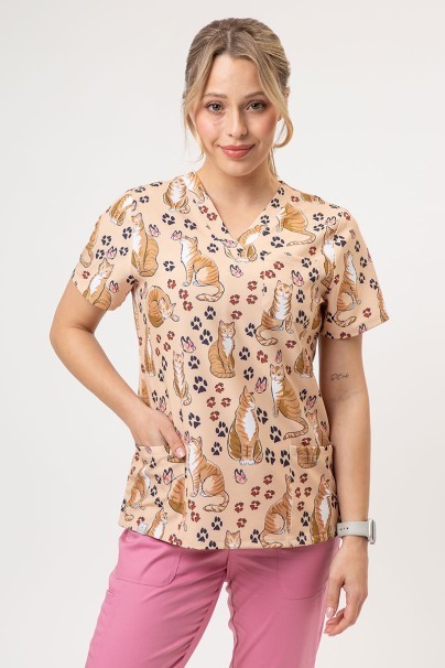 Dámska lekárska blúza Sunrise Uniforms Prints Purrfect Relax-1