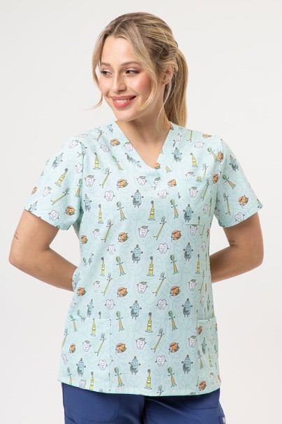 Dámska lekárska blúza Sunrise Uniforms Prints Dental Friends-1