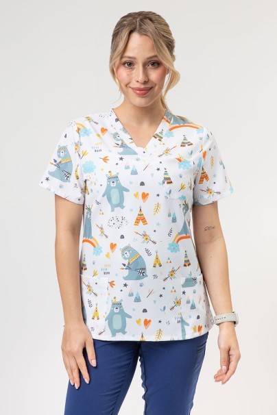 Dámska lekárska blúza Sunrise Uniforms Prints Bear Camp-1