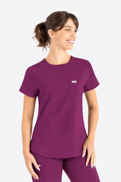 Dámska lekárska blúza Maevn Momentum Round Neck čerešňová