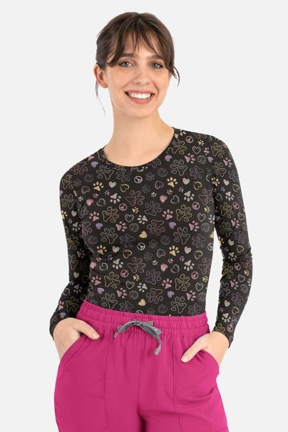 Dámske tričko s dlhým rukávom Maevn Bestee Peace Love Paws-1