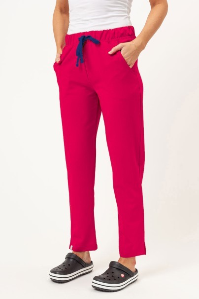 Dámske lekárske nohavice Sunrise Uniforms Premium Pride malinové-1