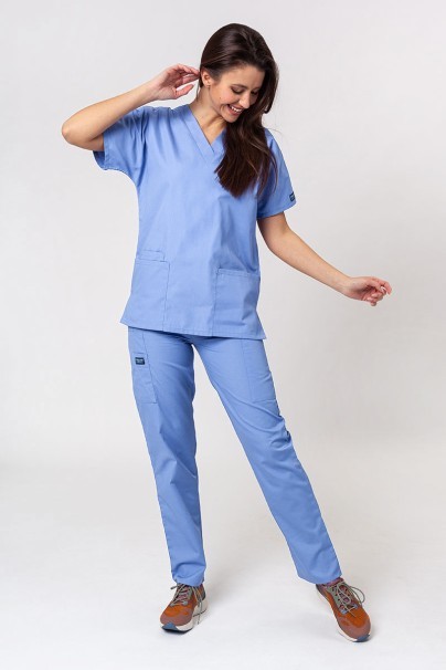 Lekárska dámska súprava Cherokee Originals (blúzka s výstrihom do V, nohavice N.Rise) klasicky modrá-1