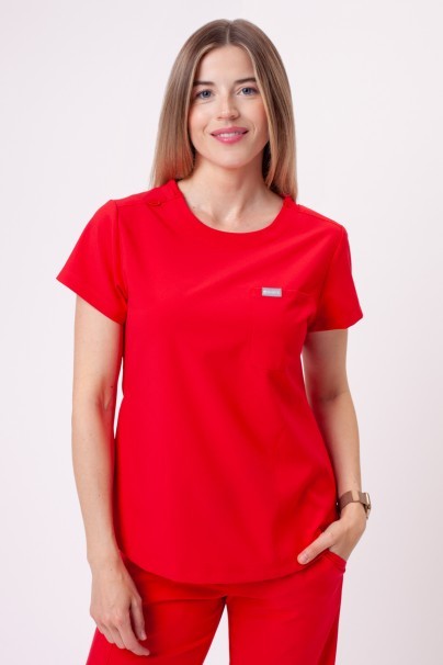 Dámska lekárska blúza Maevn Momentum Round Neck červená