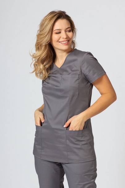 Dámska lekárska blúzka Sunrise Uniforms Fit (elastická), šedá-1